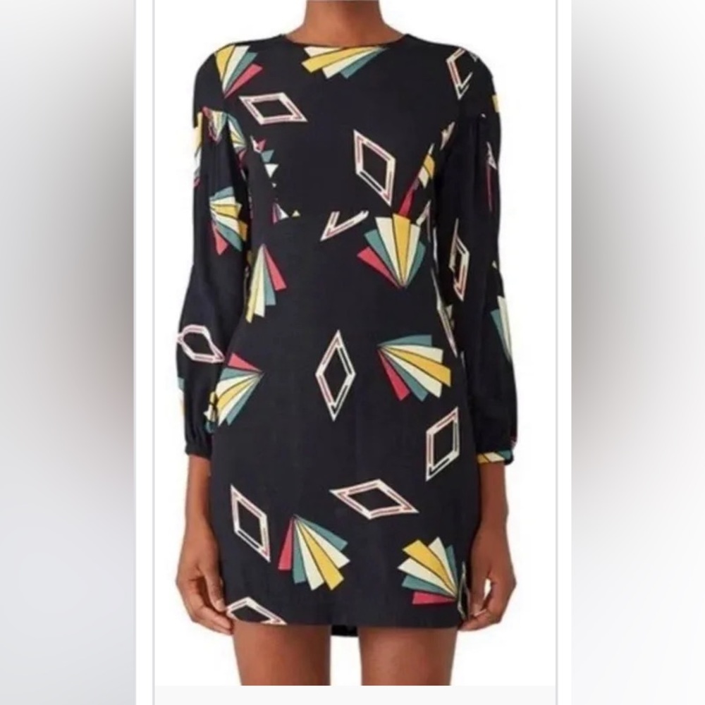 Ba&sh Black Violette Geometric Print Mini Dress